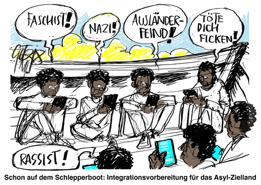 Deutschkurs auf dem Schlepperboot