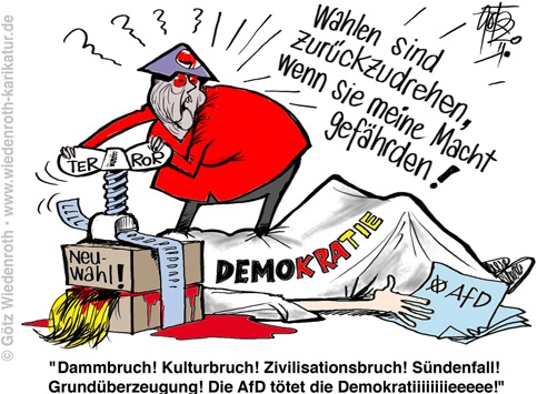Bundeskanzlerin Angela Merkel (CDU) gegen die Demokratie